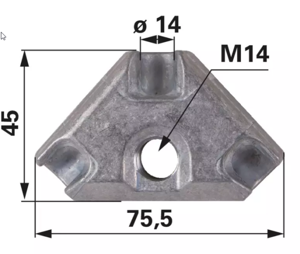 Stoll Frontlader Kreuzhebel Gelenk Gelenkreuz aus Alu gleichschenklig